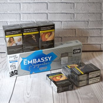 Embassy Signature Silver (Formerly Bright Blue) Kingsize cigarettes 10 cartons